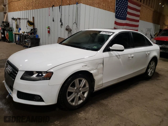 2011 Audi A4 Premium with VIN WAUBFAFL3BA066048, listed as a Copart auction lot 53758365 with 121,373 mi miles and Salvage Title. Bid and sale history available at carsss.com. Image 1.