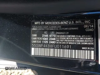2015 Mercedes-Benz C 300 Luxury with VIN 55SWF4KB8FU011691, listed as a IAAI auction lot 42391665 with 118,630 mi miles and . Bid and sale history available at DreamBid. Image 9.