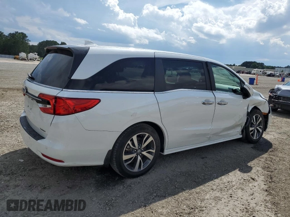 2022 Honda Odyssey Touring with VIN 5FNRL6H87NB040726, listed as a Copart auction lot 57038425 with 37,069 mi miles and Salvage title. Bid and sale history available at DreamBid. Image 3.