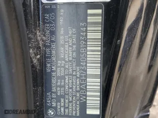 2005 BMW 6 Series 645Ci with VIN WBAEH73405B193443, listed as a Copart auction lot 76196784 with 0 mi miles and Salvage Title. Bid and sale history available at carsss.com. Image 13.