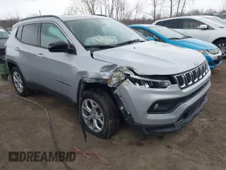 2024 Jeep Compass Latitude with VIN 3C4NJDBNXRT175441, listed as a IAAI auction lot 41860069 with 15,357 mi miles. Bid and sale history available at carsss.com. Image 1.