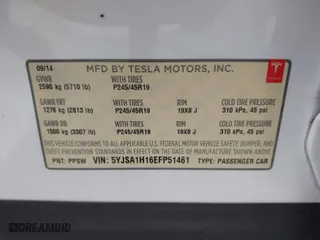2014 Tesla Model S 60 kWh Battery with VIN 5YJSA1H16EFP51461, listed as a IAAI auction lot 40636898 with 90,762 mi miles. Bid and sale history available at carsss.com. Image 9.