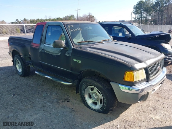 2001 Ford Ranger XL Fleet with VIN 1FTZR15U01PA42952, listed as a IAAI auction lot 41511355 with 143,544 mi miles. Bid and sale history available at carsss.com. Image 1.