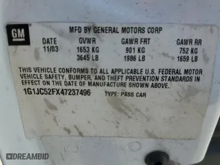 2004 Chevrolet Cavalier with VIN 1G1JC52FX47237496, listed as a Copart auction lot 75027304 with 143,131 mi miles and Salvage Title. Bid and sale history available at carsss.com. Image 12.
