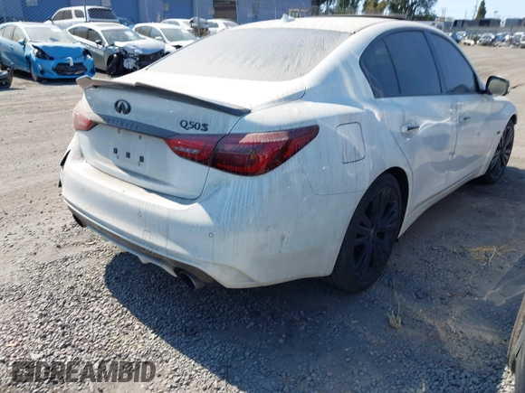 2020 Infiniti Q50 Luxe with VIN JN1EV7AP5LM201081, listed as a IAAI auction lot 42141354 with 75,353 mi miles and . Bid and sale history available at DreamBid. Image 4.