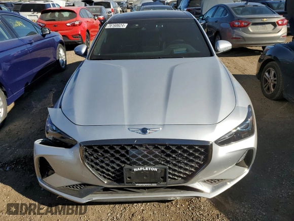 2019 Genesis G70 3.3T Advanced with VIN KMTG34LE1KU014443, listed as a Copart auction lot 76168624 with 44,300 mi miles and Salvage Title. Bid and sale history available at carsss.com. Image 5.