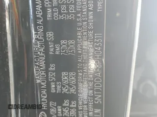 2023 Hyundai Santa Cruz SEL Premium z VIN 5NTJDDAF8PH043311, wystawiony jako Copart lot #45137505 z przebiegiem 3 908 mil mil oraz Szkoda całkowita • Salvage title. Historia ofert i sprzedaży dostępna na DreamBid. Obrazek 14.