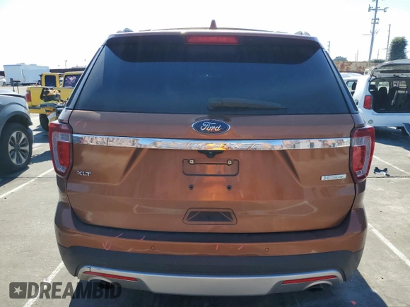 2017 Ford Explorer XLT with VIN 1FM5K7DH9HGA60625, listed as a Copart auction lot 46456765 with 91,824 mi miles and Salvage Title. Bid and sale history available at carsss.com. Image 6.