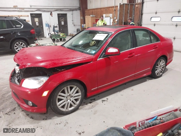 2009 Mercedes-Benz C-Class 3.0L Sport with VIN WDDGF54X49R077132, listed as a IAAI auction lot 41920266 with 85,558 mi miles. Bid and sale history available at carsss.com. Image 2.