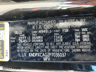 2023 Kia Sportage Hybrid SX-Prestige with VIN KNDPXCAG2P7036037, listed as a Copart auction lot 55840934 with 20,013 mi miles and Salvage Title. Bid and sale history available at carsss.com. Image 13.