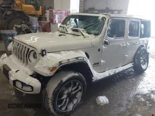 2022 Jeep Wrangler Unlimited Sahara with VIN 1C4HJXEN3NW222744, listed as a IAAI auction lot 41249285 with 43,780 mi miles and . Bid and sale history available at DreamBid. Image 23.