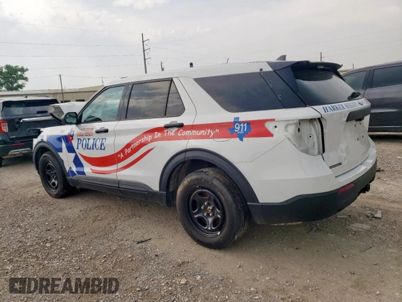 2023 Ford Police Interceptor Utility z VIN 1FM5K8AB3PGB37879, wystawiony jako Copart lot #57161555 z przebiegiem Nie podano mil oraz Szkoda całkowita • Salvage title. Historia ofert i sprzedaży dostępna na DreamBid. Obrazek 2.