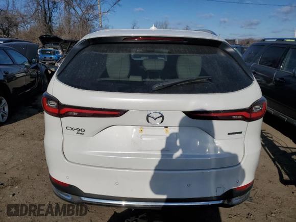 2024 Mazda CX-90 3.3 Turbo Premium Plus with VIN JM3KKEHD8R1101289, listed as a Copart auction lot 46277815 with 12,693 mi miles and Salvage Title. Bid and sale history available at carsss.com. Image 6.