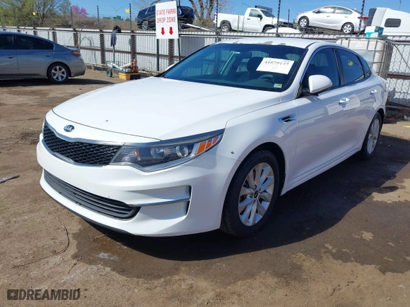 2016 Kia Optima LX with VIN 5XXGT4L30GG019255, listed as a IAAI auction lot 41870147 with 119,265 mi miles. Bid and sale history available at carsss.com. Image 19.