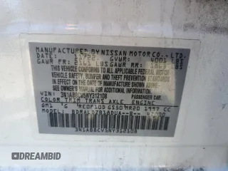 2022 Nissan Sentra SV with VIN 3N1AB8CV5NY312108, listed as a Copart auction lot 49661595 with Not Provided miles and Salvage Title. Bid and sale history available at carsss.com. Image 12.