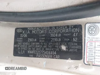 2007 Kia Spectra EX z VIN KNAFE121775404494, wystawiony jako IAAI lot #42140090 z przebiegiem 177 994 mil mil oraz . Historia ofert i sprzedaży dostępna na DreamBid. Obrazek 9.