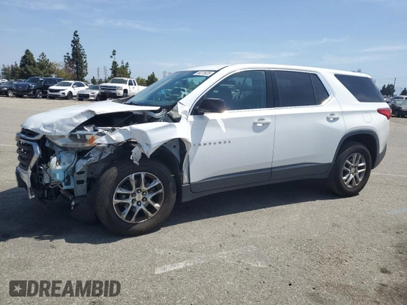 2018 Chevrolet Traverse LS with VIN 1GNERFKW5JJ222682, listed as a Copart auction lot 58275525 with 132,937 mi miles and Salvage title. Bid and sale history available at DreamBid. Image 1.