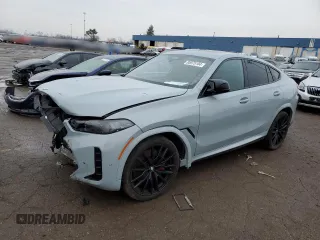 2024 BMW X6 M60i with VIN 5UX43EX08R9S67874, listed as a Copart auction lot 85975104 with 18,910 mi miles and Salvage Title. Bid and sale history available at carsss.com. Image 1.