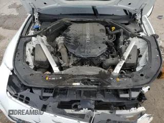 2022 Genesis G70 3.3T with VIN KMTG54TE3NU102585, listed as a Copart auction lot 49923945 with 34,974 mi miles and Salvage title. Bid and sale history available at DreamBid. Image 11.