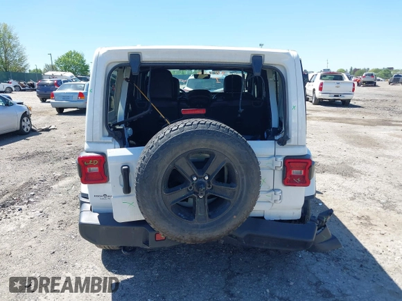 2021 Jeep Wrangler Unlimited Sahara z VIN 1C4HJXEN2MW528137, wystawiony jako IAAI lot #42134514 z przebiegiem 50 030 mil mil oraz . Historia ofert i sprzedaży dostępna na DreamBid. Obrazek 17.