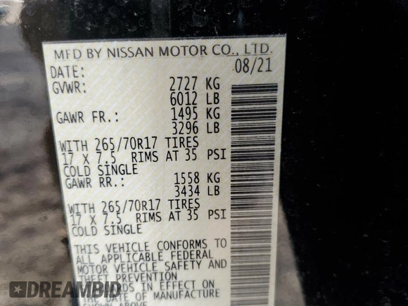 2022 Nissan Frontier Pro-4X with VIN 1N6ED1EK7NN605778, listed as a Copart auction lot 43533205 with 49,132 mi miles and Salvage title. Bid and sale history available at DreamBid. Image 14.