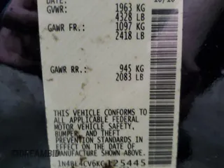 2019 Nissan Altima SR with VIN 1N4BL4CV6KC125445, listed as a Copart auction lot 48567405 with 200,888 mi miles and Clean Title. Bid and sale history available at carsss.com. Image 12.