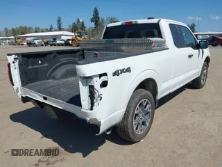 2024 Ford F-150 with VIN 1FTEX2LP1RKD38773, listed as a IAAI auction lot 41973683 with 7,538 mi miles and . Bid and sale history available at DreamBid. Image 4.
