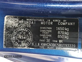 2011 Hyundai Accent L with VIN KMHCN3BC5BU193339, listed as a Copart auction lot 52600385 with 173,754 mi miles and Salvage Title. Bid and sale history available at carsss.com. Image 12.
