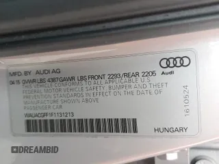 2015 Audi A3 1.8T Premium with VIN WAUACGFF1F1131213, listed as a Copart auction lot 38345894 with 78,666 mi miles. Bid and sale history available at carsss.com. Image 14.