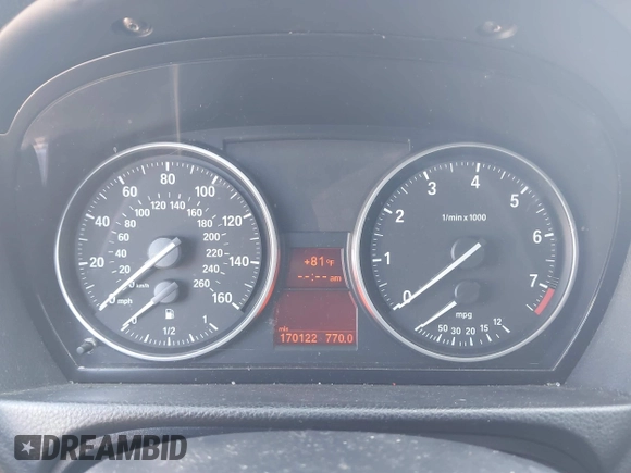 2008 BMW 3 Series 328i with VIN WBAVA37598NL56755, listed as a IAAI auction lot 41668770 with 170,122 mi miles. Bid and sale history available at carsss.com. Image 7.