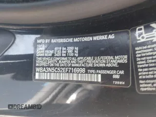 2014 BMW 4 Series 428i xDrive with VIN WBA3N5C52EF716998, listed as a IAAI auction lot 42548467 with 212,418 mi miles and . Bid and sale history available at DreamBid. Image 9.