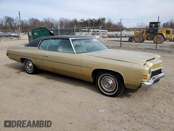 1972 Chevrolet Impala z VIN 1M47H2T190563, wystawiony jako Copart lot #46505275 z przebiegiem 95 137 mil mil oraz Czysty tytuł • Clean title. Historia ofert i sprzedaży dostępna na DreamBid. Obrazek 4.