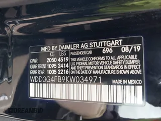 2019 Mercedes-Benz A 220 with VIN WDD3G4FB9KW034971, listed as a IAAI auction lot 41474377 with 69,571 mi miles and . Bid and sale history available at DreamBid. Image 9.