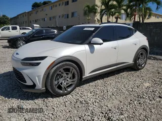 2023 Genesis GV60 Performance with VIN KMUKEDTB6PU017545, listed as a Copart auction lot 74197374 with 9,089 mi miles and Salvage Title. Bid and sale history available at carsss.com. Image 1.