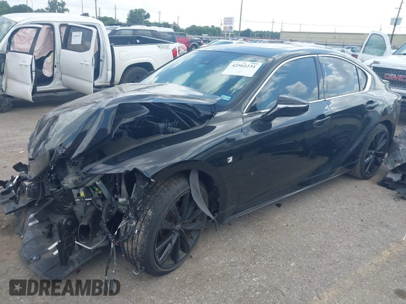 2023 Lexus IS 350 F Sport with VIN JTHGZ1B29P5063389, listed as a IAAI auction lot 42561231 with 10,285 mi miles and . Bid and sale history available at DreamBid. Image 2.