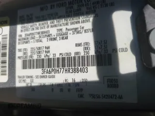 2017 Ford Fusion SE with VIN 3FA6P0H77HR388403, listed as a IAAI auction lot 42708389 with 120,864 mi miles and . Bid and sale history available at DreamBid. Image 5.