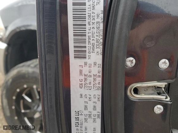 2018 Ram 2500 Laramie with VIN 3C6UR5FJ5JG106128, listed as a Copart auction lot 66395434 with 88,666 mi miles and Salvage Title. Bid and sale history available at carsss.com. Image 14.