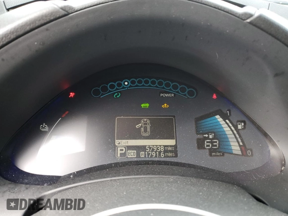 2016 Nissan LEAF S with VIN 1N4BZ0CP7GC304660, listed as a Copart auction lot 69838953 with 57,938 mi miles. Bid and sale history available at carsss.com. Image 9.