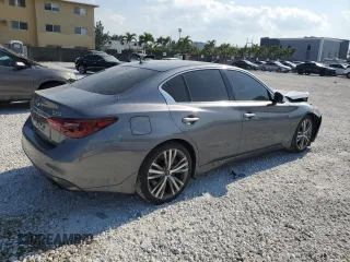 2019 Infiniti Q50 Luxe z VIN JN1EV7AP7KM519508, wystawiony jako Copart lot #53206555 z przebiegiem 88 415 mil mil oraz Nie do naprawy • Non repairable. Historia ofert i sprzedaży dostępna na DreamBid. Obrazek 3.