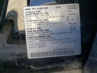 2024 Audi Q5 Komfort with VIN WA1AAAFY0R2077810, listed as a Copart auction lot 83154204 with 14,384 mi miles and Salvage Title. Bid and sale history available at carsss.com. Image 14.