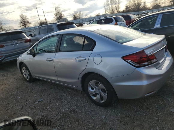 2013 Honda Civic LX с VIN 19XFB2F56DE015280, выставлен на аукционе Copart как лот 79644193 с пробегом 57 161 миль миль и Списание • Salvage title. История ставок и продаж доступна на DreamBid. Изображение 2.