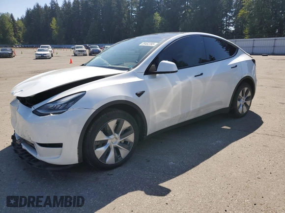2020 Tesla Model Y Long Range with VIN 5YJYGDEF9LF023060, listed as a Copart auction lot 55462395 with 58,211 mi miles and Salvage Title. Bid and sale history available at DreamBid. Image 1.