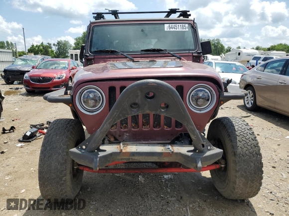 2002 Jeep Wrangler X with VIN 1J4FA39SX2P732881, listed as a Copart auction lot 64451185 with Not provided miles and Clean title. Bid and sale history available at DreamBid. Image 5.