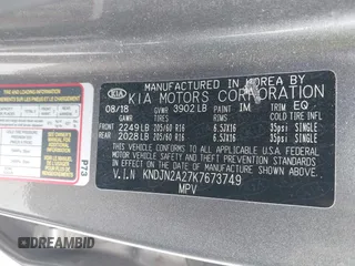 2019 Kia Soul with VIN KNDJN2A27K7673749, listed as a IAAI auction lot 41998848 with 140,858 mi miles. Bid and sale history available at carsss.com. Image 9.