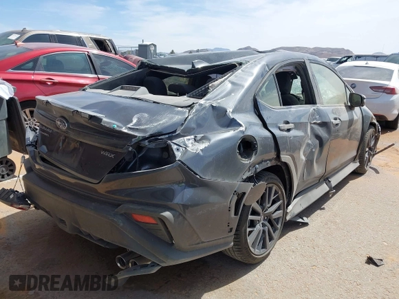2024 Subaru WRX Premium with VIN JF1VBAH60R9814176, listed as a IAAI auction lot 42131966 with 218 mi miles and . Bid and sale history available at DreamBid. Image 4.