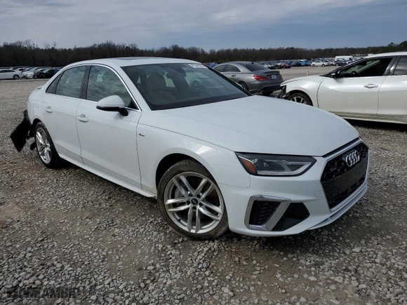 2021 Audi A4 Sedan S line Premium with VIN WAUDAAF49MA031307, listed as a Copart auction lot 45544045 with 27,468 mi miles and Salvage Title. Bid and sale history available at carsss.com. Image 4.