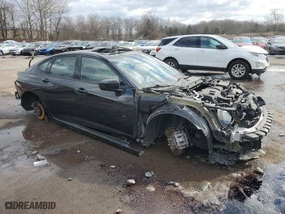 2021 Acura TLX w/A-Spec Package with VIN 19UUB5F52MA006444, listed as a Copart auction lot 89076615 with 0 mi miles and Salvage Title. Bid and sale history available at carsss.com. Image 4.