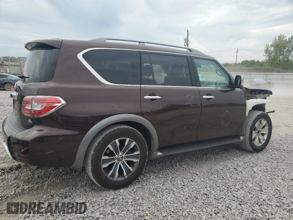 2017 Nissan Armada SV with VIN JN8AY2NDXH9003083, listed as a Copart auction lot 70241844 with 141,150 mi miles and Salvage Title. Bid and sale history available at carsss.com. Image 3.