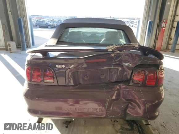 1996 Ford Mustang GT with VIN 1FALP45X9TF226146, listed as a Copart auction lot 42943185 with 60,357 mi miles and Salvage Title. Bid and sale history available at carsss.com. Image 6.