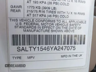 2000 Land Rover Discovery Cloth with VIN SALTY1546YA247075, listed as a IAAI auction lot 41650529 with 140,039 mi miles and . Bid and sale history available at DreamBid. Image 9.